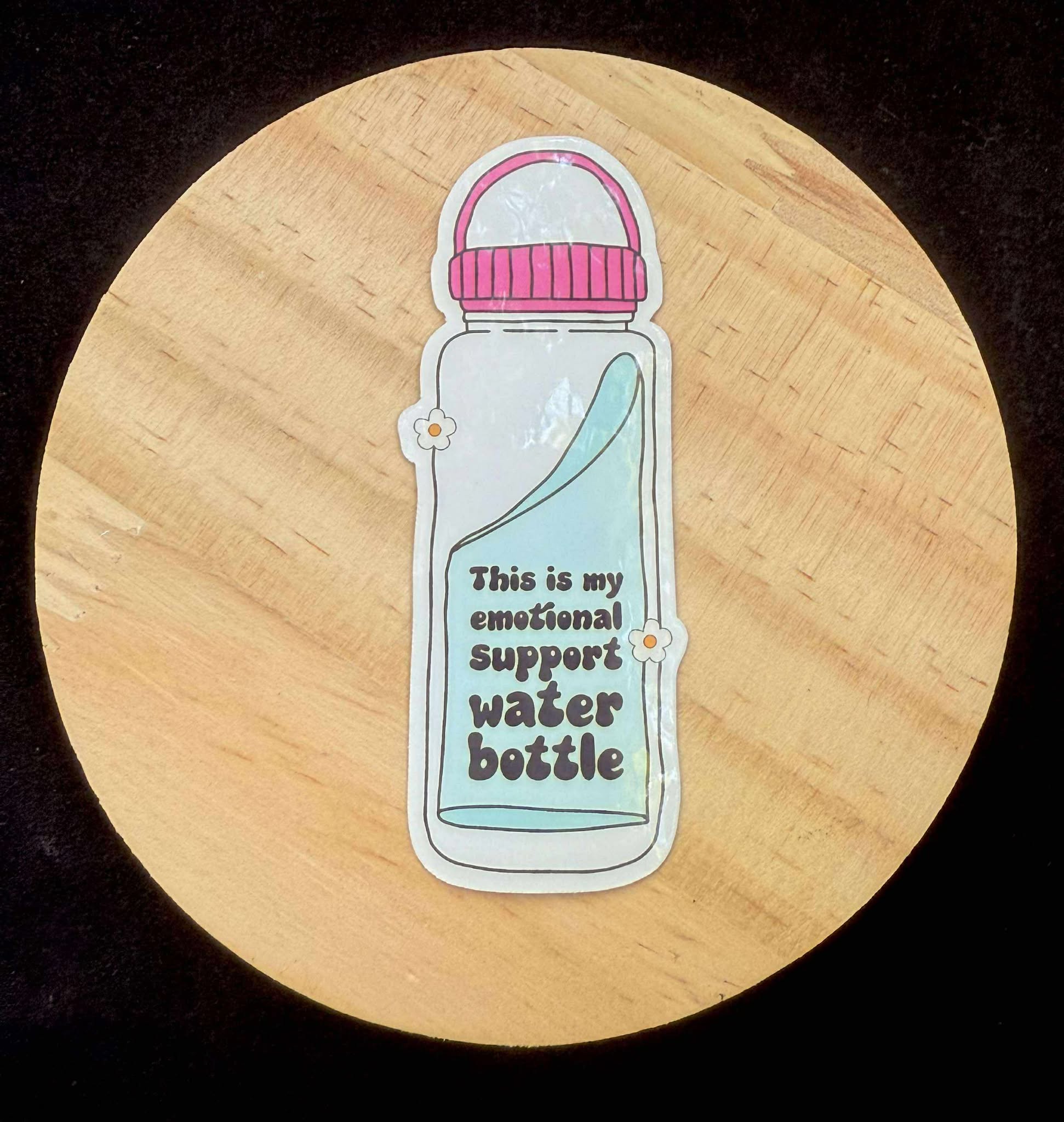 “This Is My Emotional Support Water Bottle” Sticker – Hydration Holographic Decal