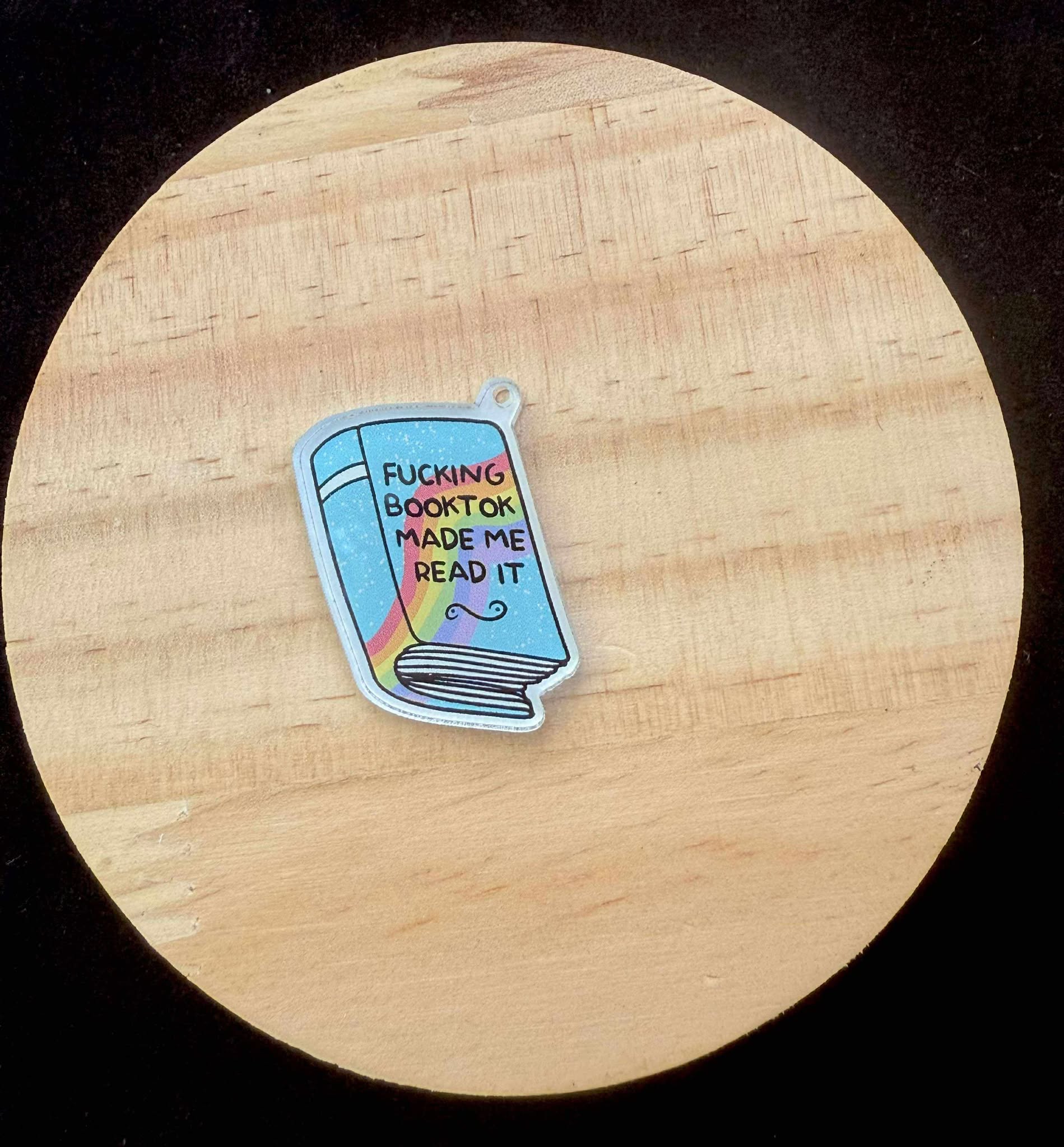 “F*cking BookTok Made Me Read It” Dust Plug Charm – With Keyring & Clasp (iPhone, USB-C, Micro USB)