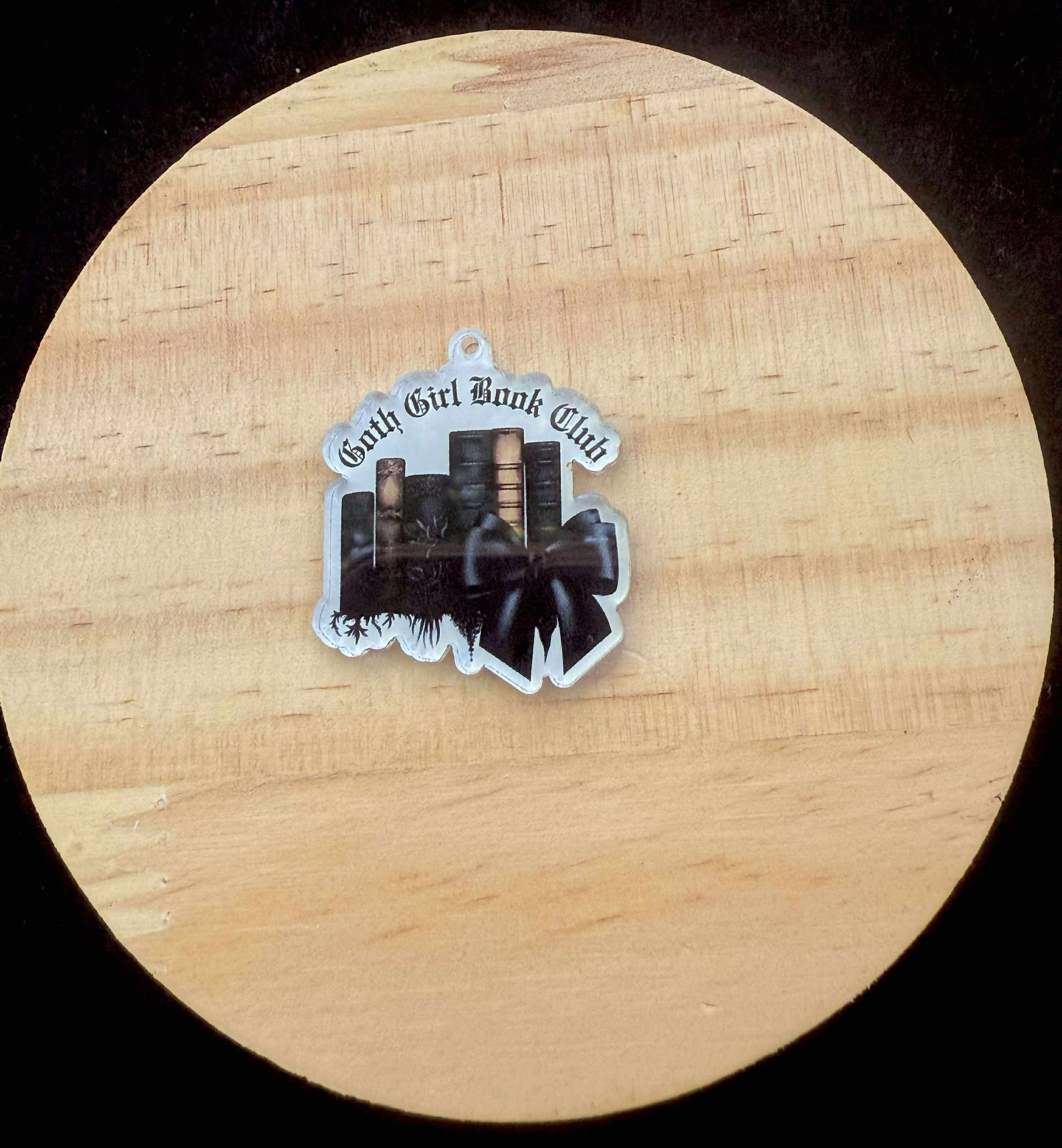 “Goth Girl Book Club” Dust Plug Charm – With Keyring & Clasp (iPhone, USB-C, Micro USB)