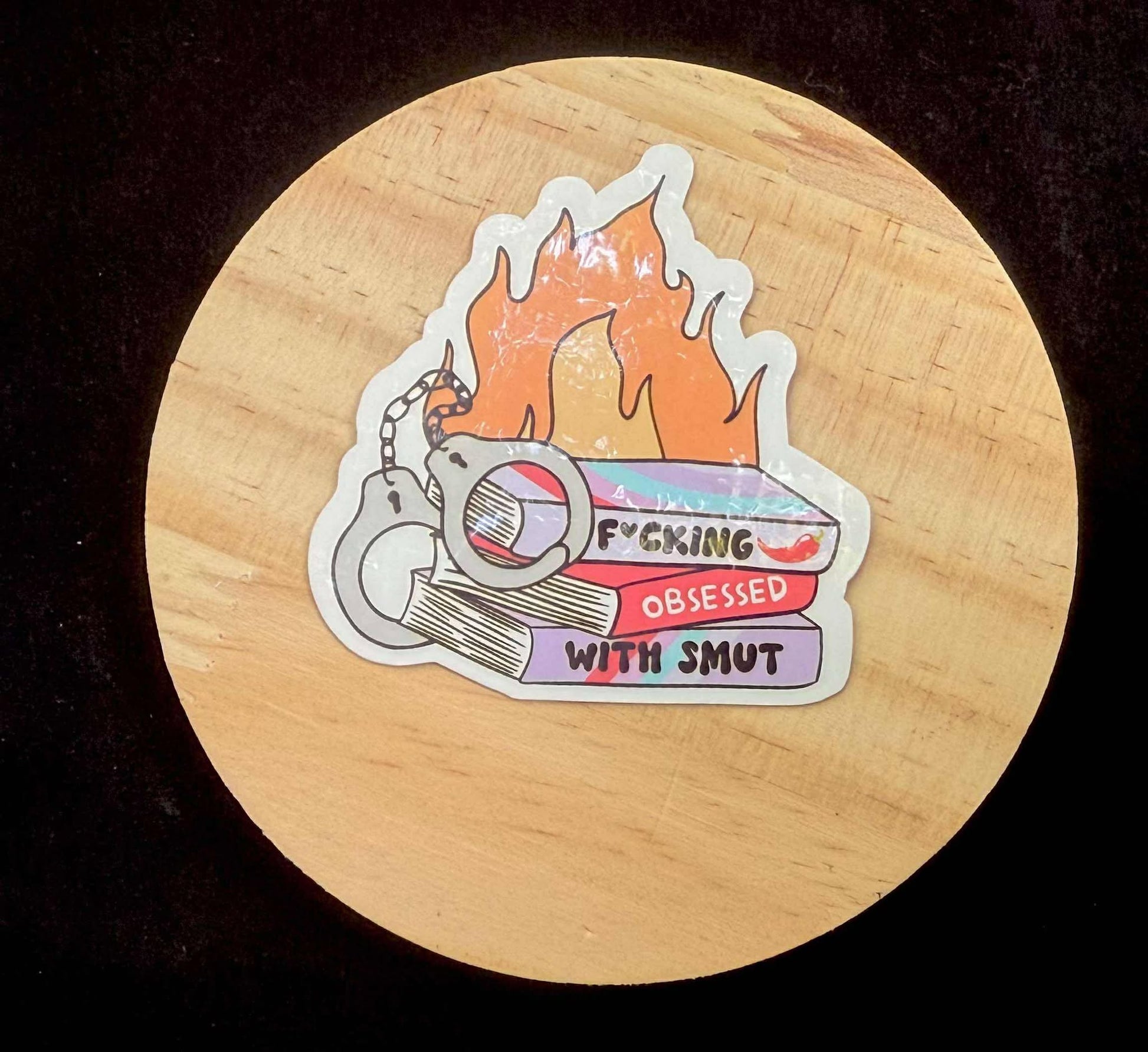 “F*cking Obsessed with Smut” Sticker – Spicy Bookish Holographic Decal
