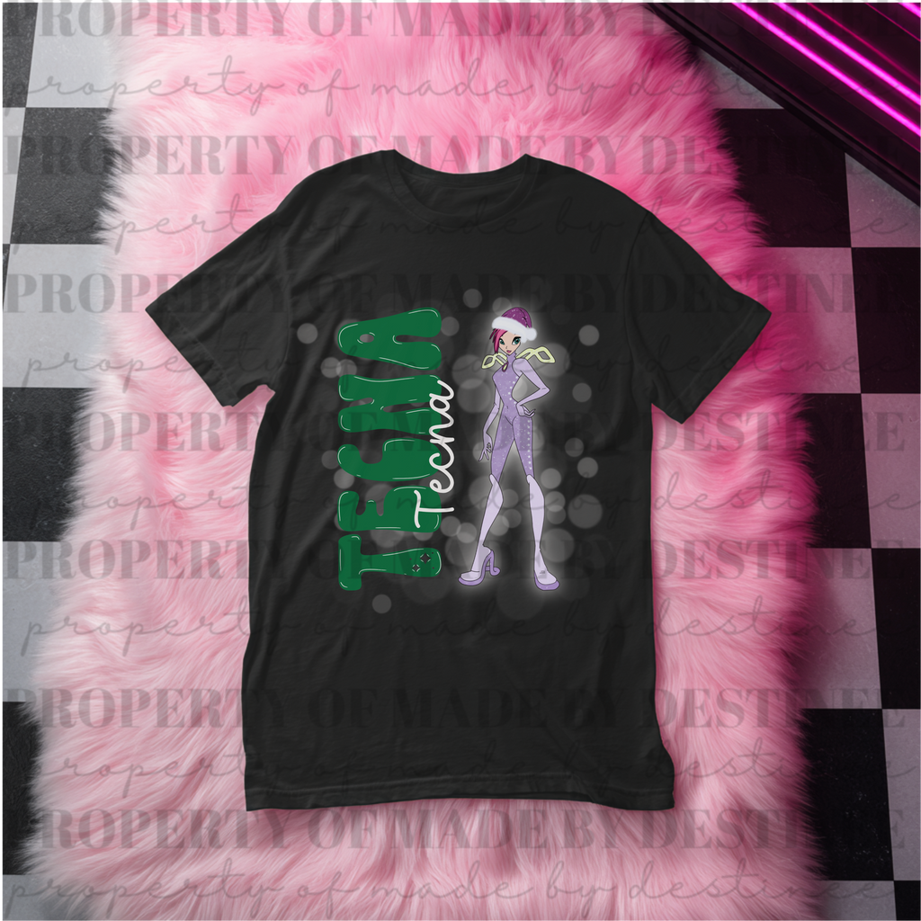 💚 Winx Club Tecna Christmas PNG | Retro Holiday Character Design for Tees, DTF & Sublimation | Made by Destinee x Ditsy Gal Designs