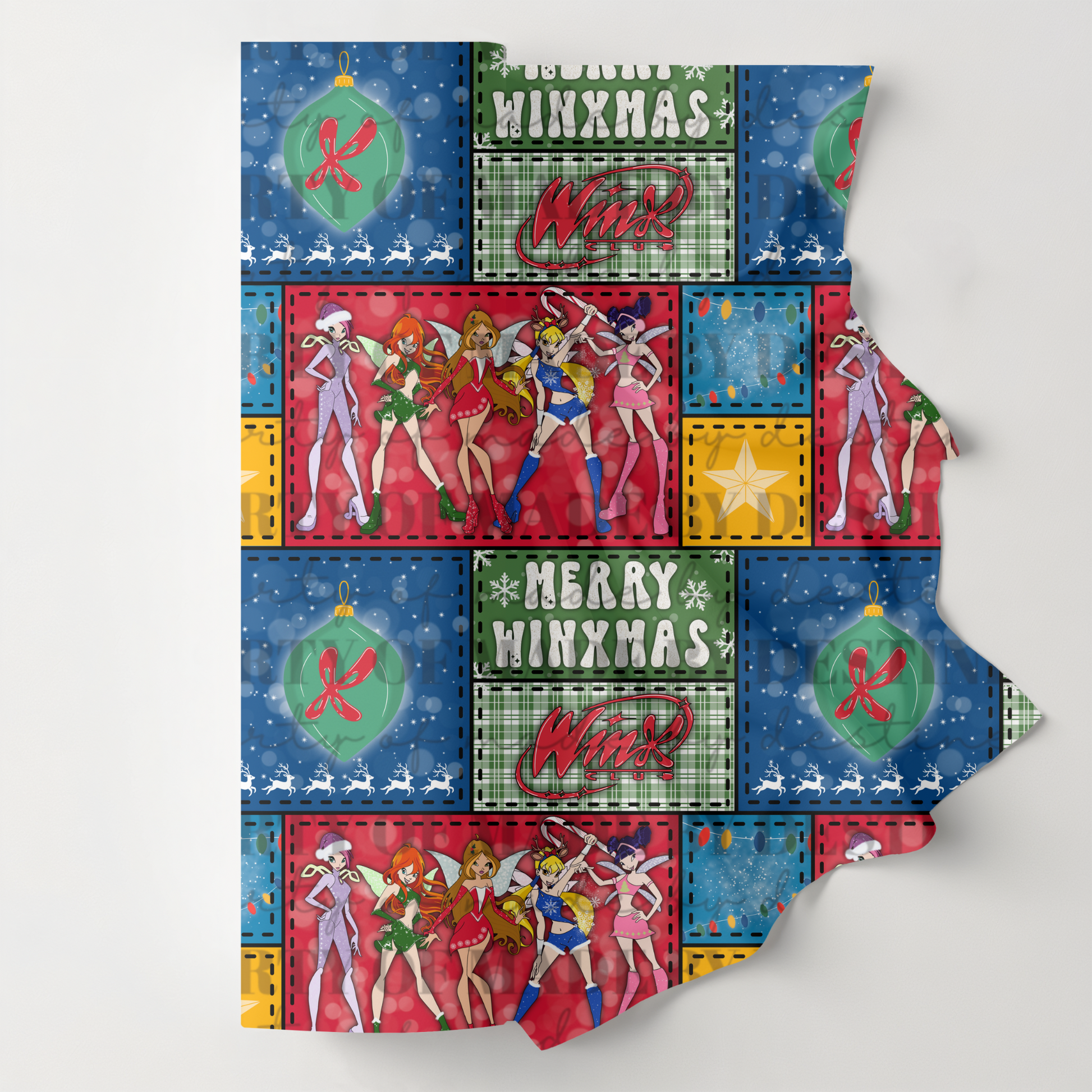 Winx Club Christmas Seamless Pattern Bundle | Retro Holiday PNG Backgrounds | Checkerboard, Animal Print, Patchwork & More | Made by Destinee x Ditsy Gal Designs