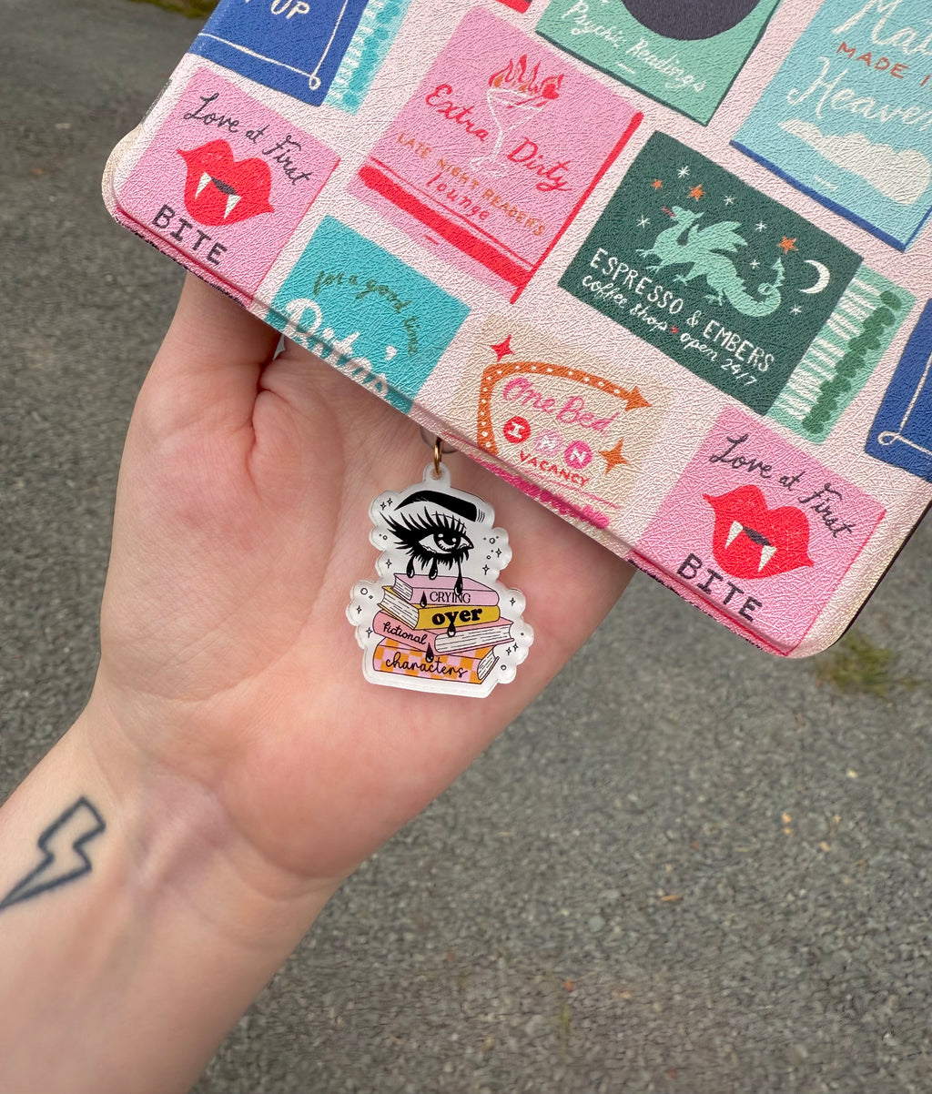 Crying Over Fictional Characters Kindle Charm – Bookish Dust Plug for E-Readers