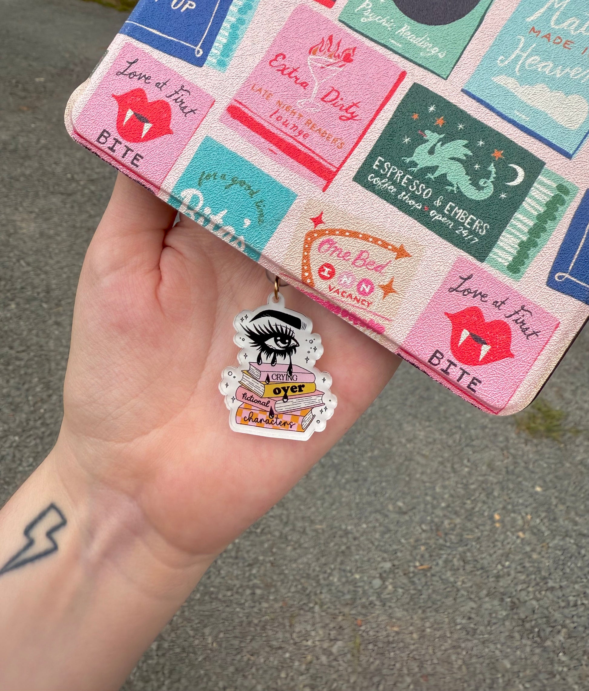 Crying Over Fictional Characters Kindle Charm – Bookish Dust Plug for E-Readers