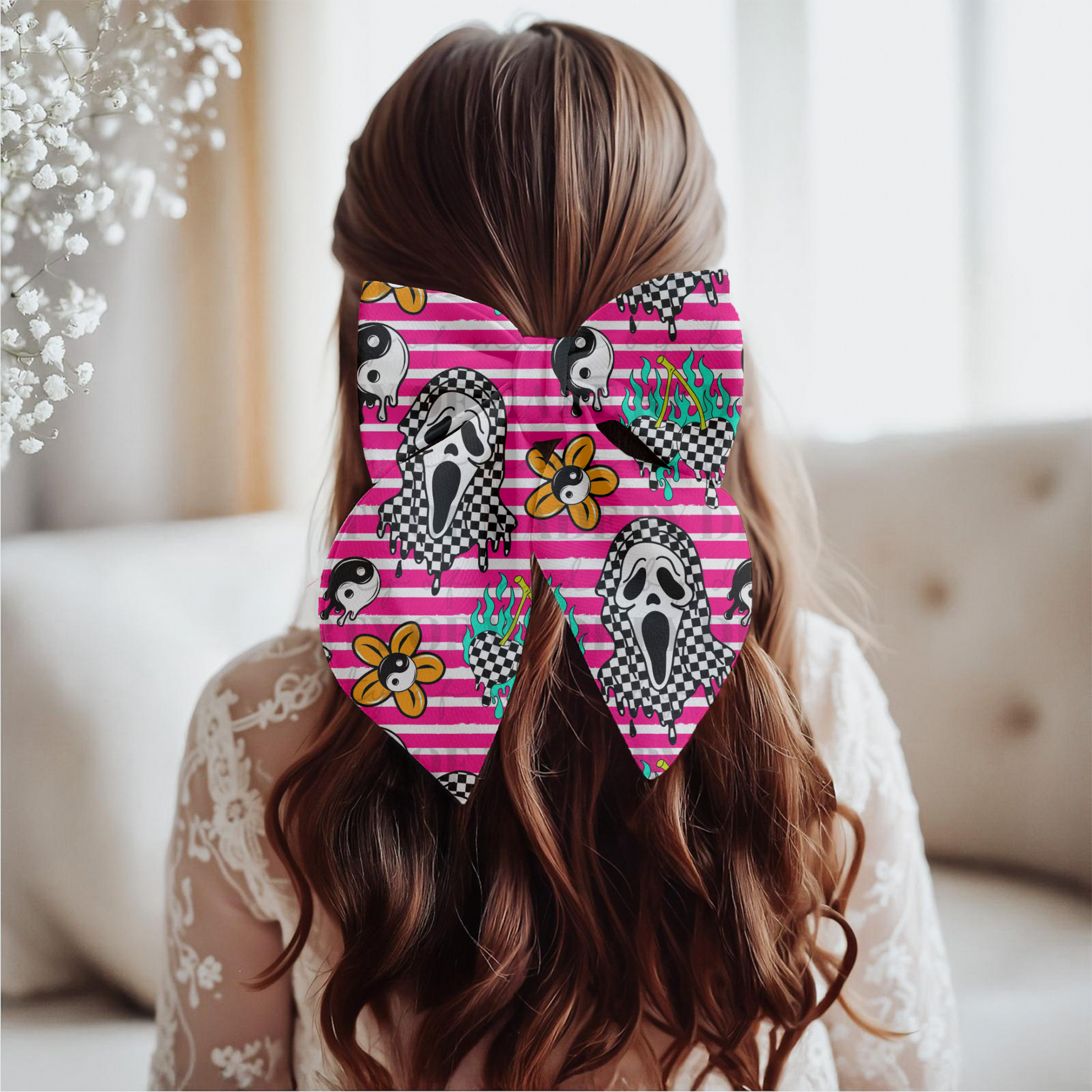 Checkerboard Ghost & Y2K Mix Seamless PNG