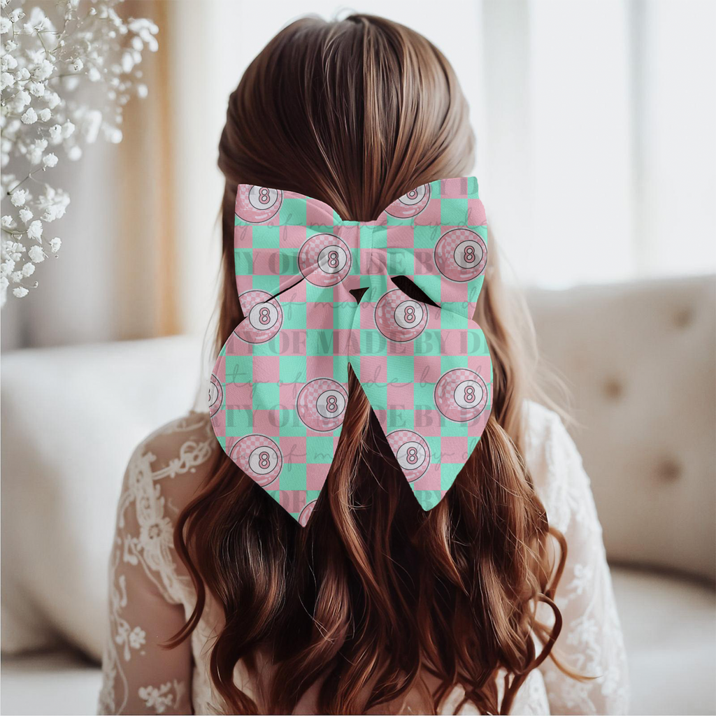 Pink Checkered 8 Ball Seamless PNG