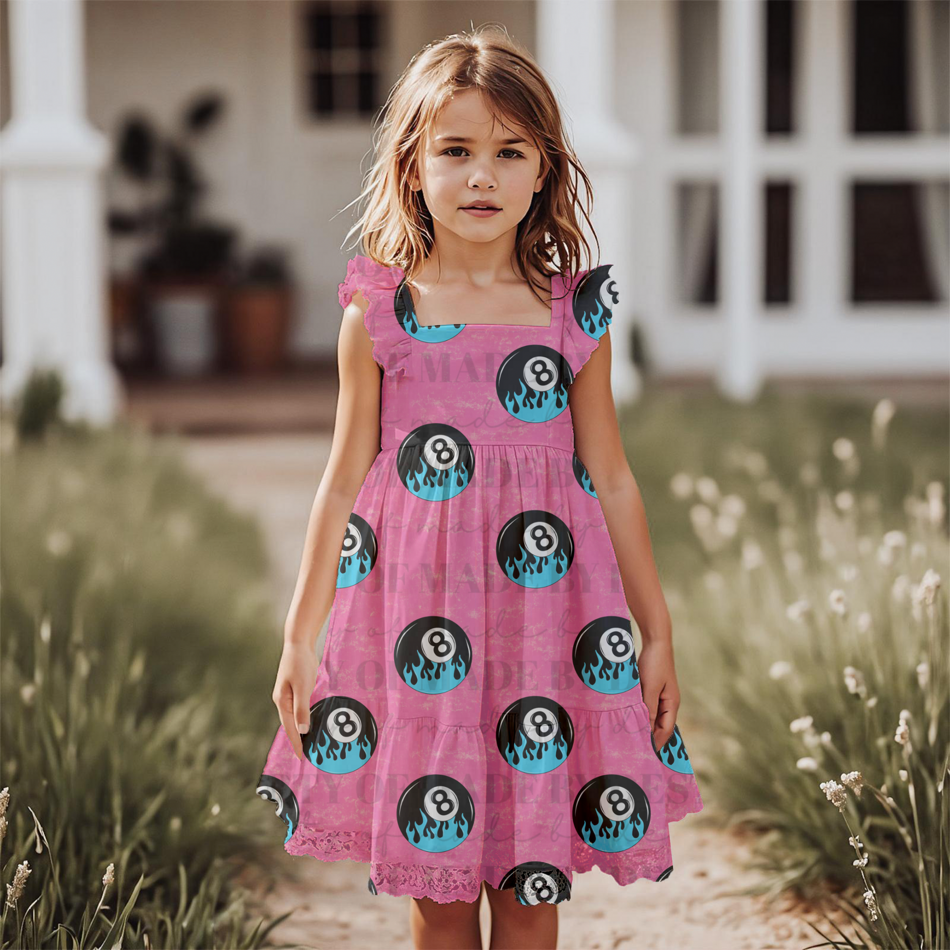 Blue Flame 8 Ball Seamless PNG