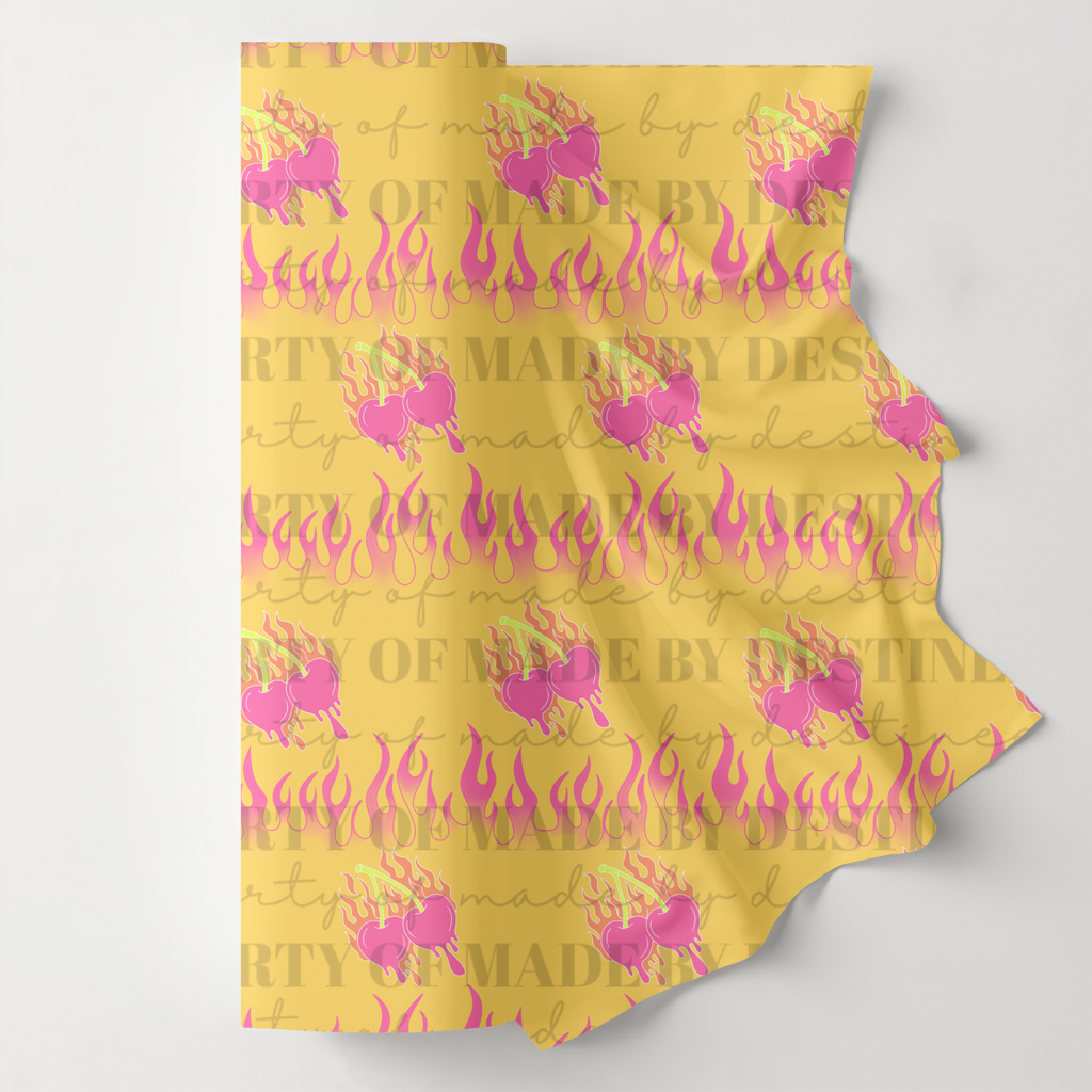 Flaming Heart Seamless PNG