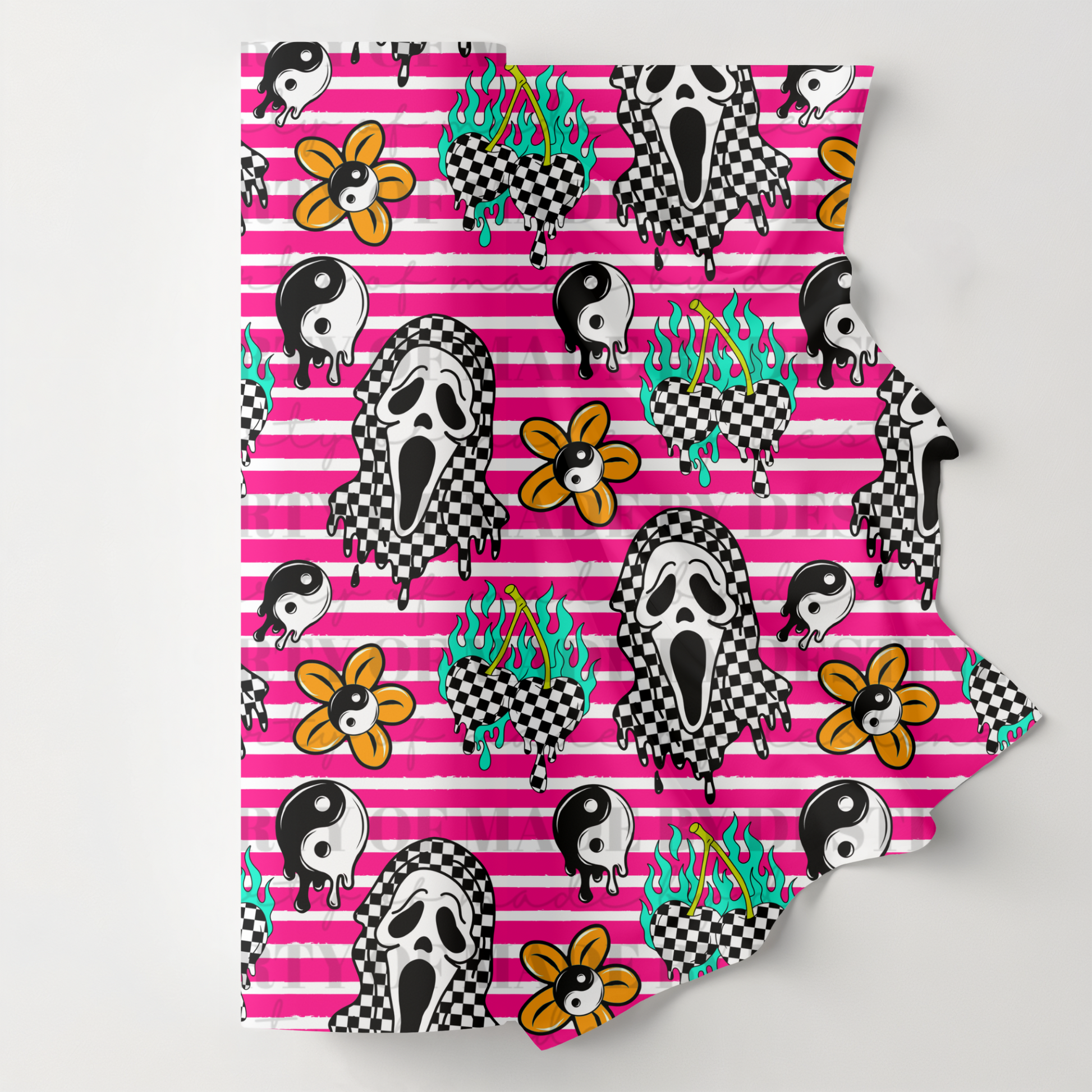 Checkerboard Ghost & Y2K Mix Seamless PNG