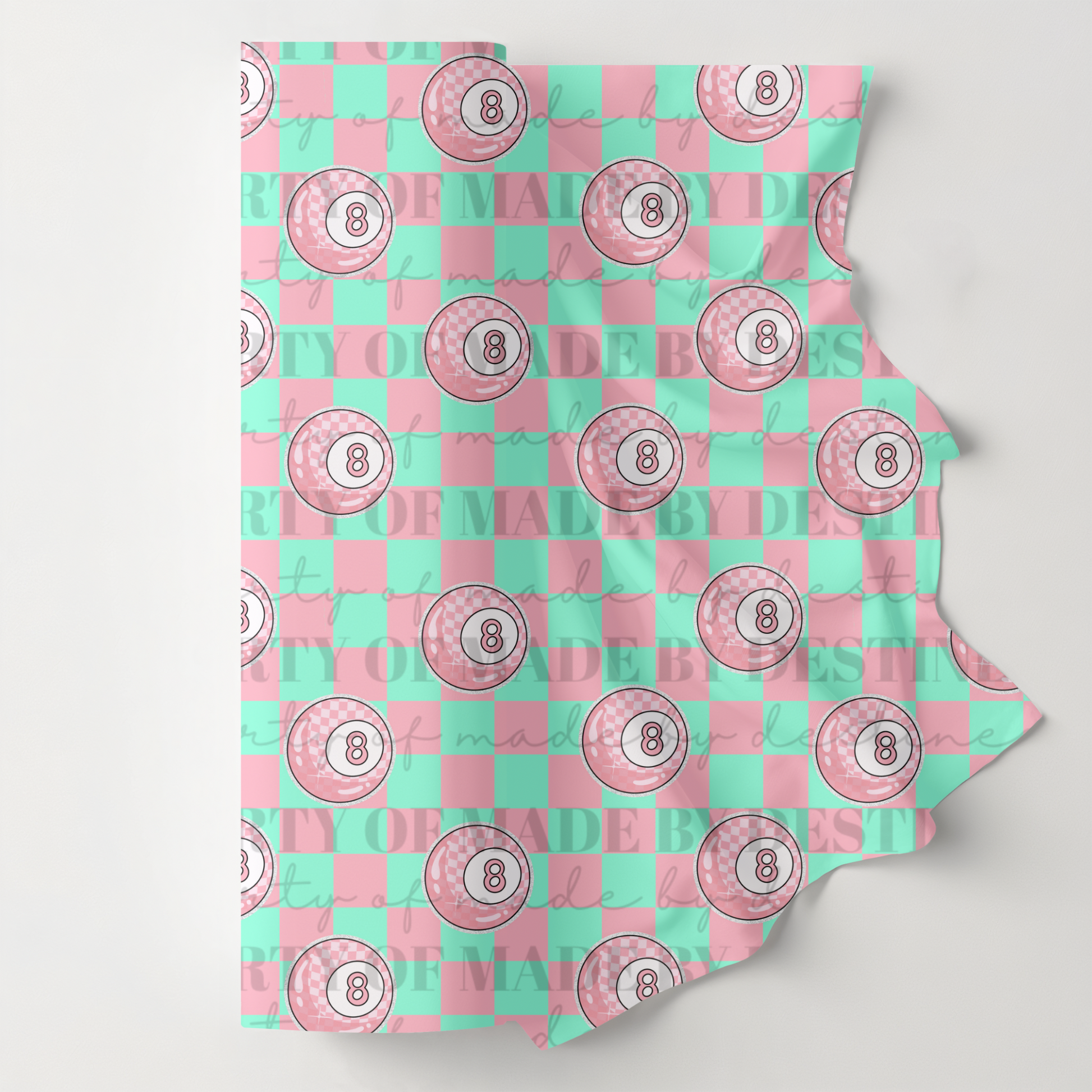 Pink Checkered 8 Ball Seamless PNG