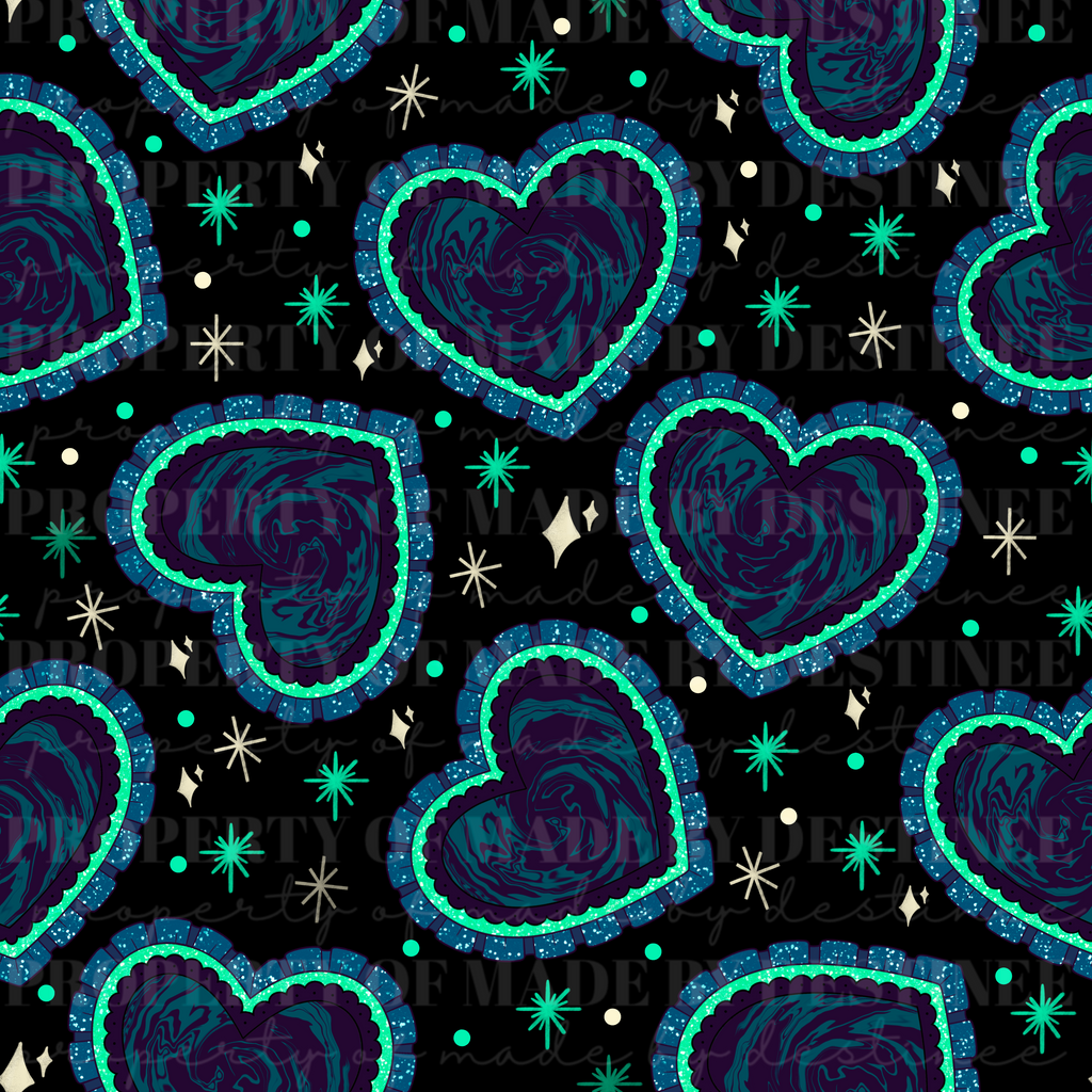 FREEBIE - Cosmic Void Heart Seamless PNG – Spacecore Galaxy Grunge Pattern for Digital Crafts & Sublimation