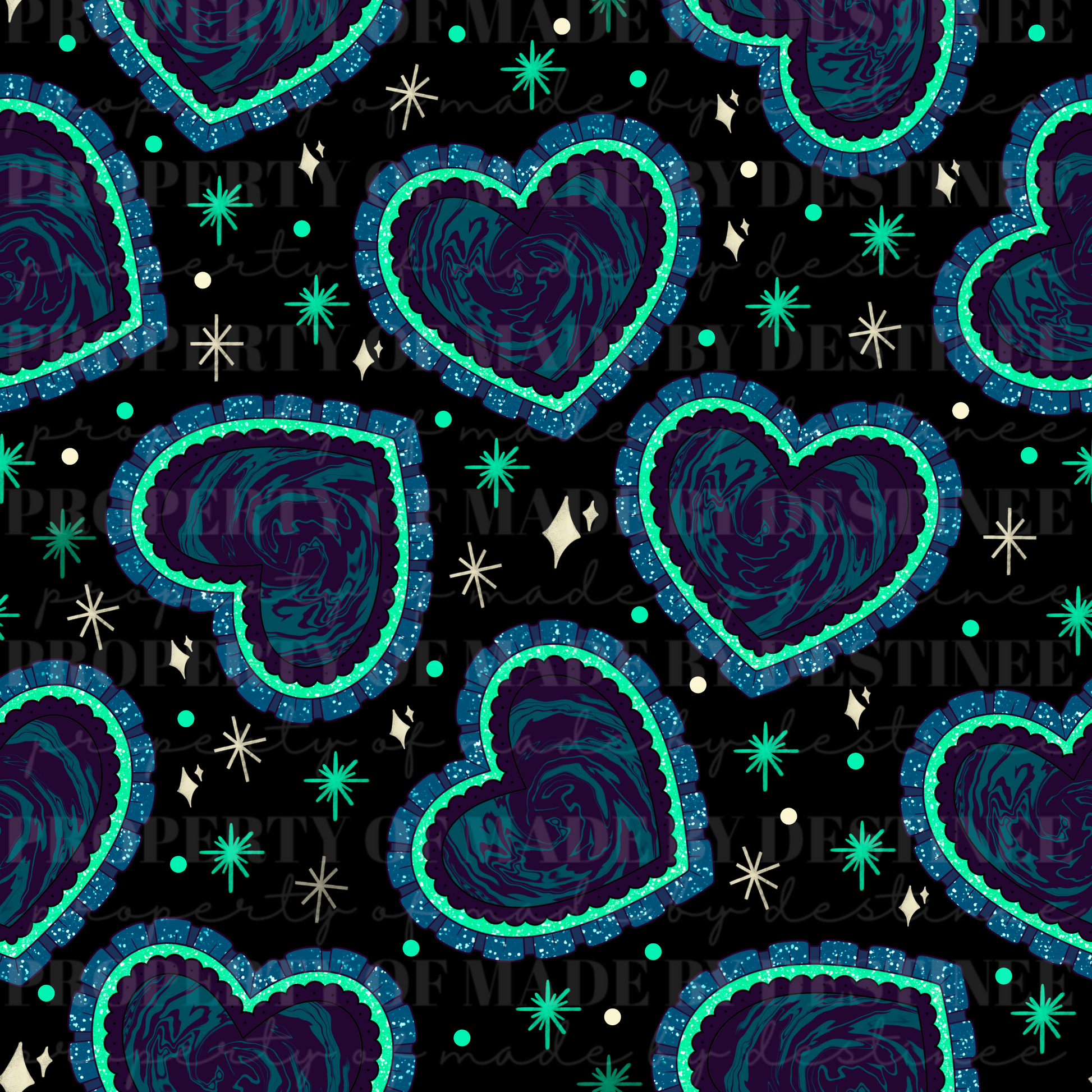 FREEBIE - Cosmic Void Heart Seamless PNG – Spacecore Galaxy Grunge Pattern for Digital Crafts & Sublimation