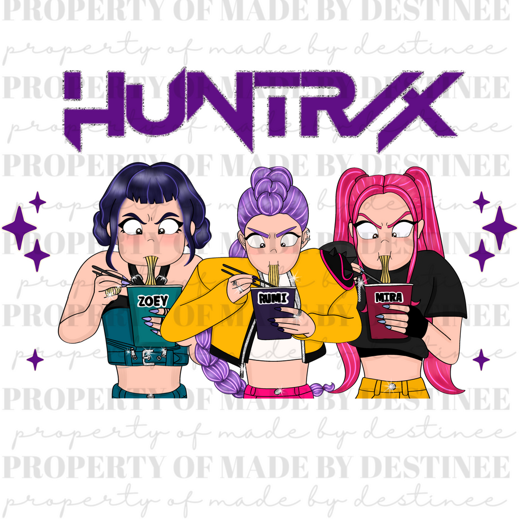 HUNTRX Trio Anime Ramen PNG | Edgy Noodle Girl Clipart | Digital Download KPDH, kpop demom hunters
