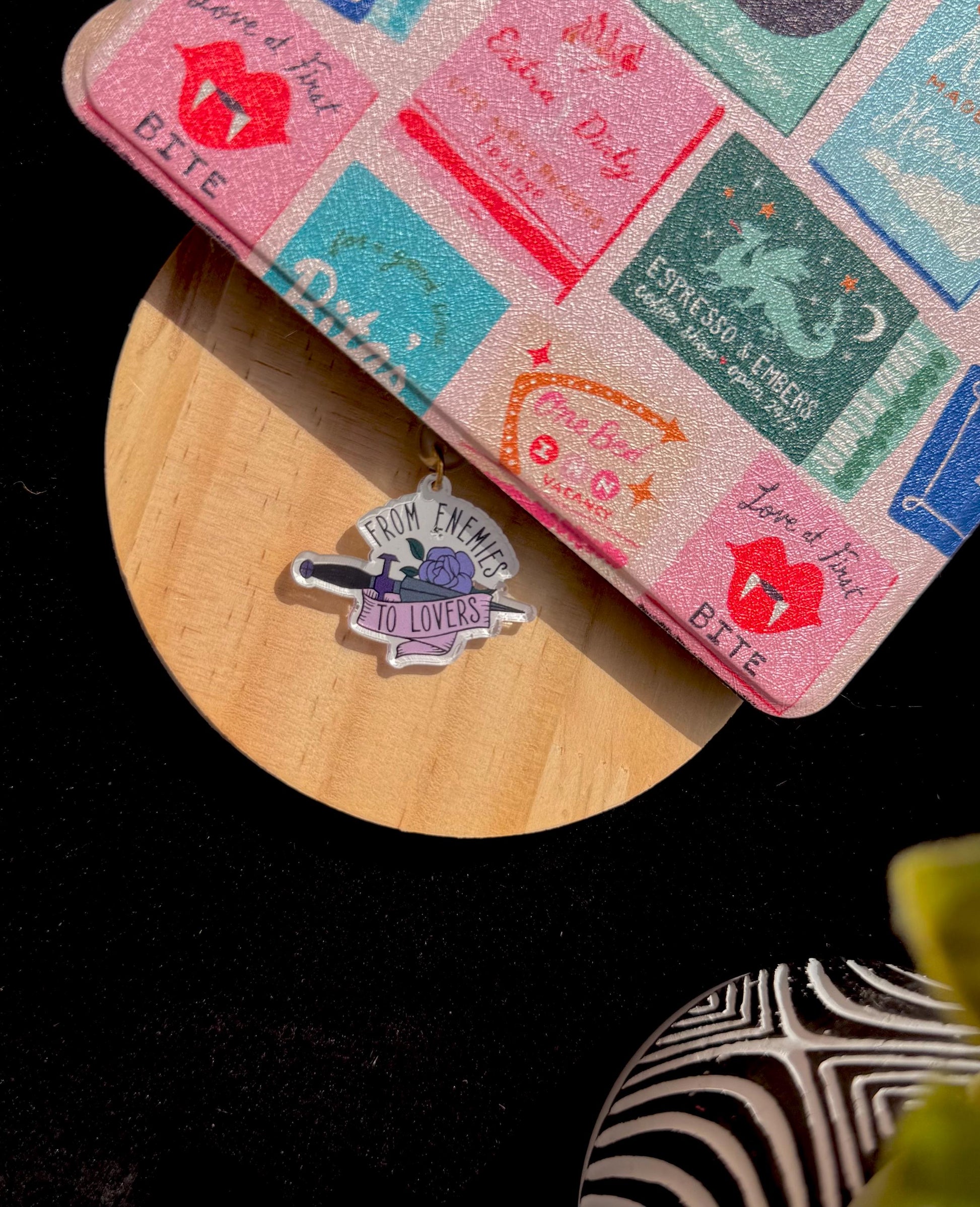 Enemies to Lovers Kindle Dust Plug – USB-C Charm | Bookish Romance Trope Accessory | Spicy Bookish Merch for Kindle Girlies & Booktok Gifts